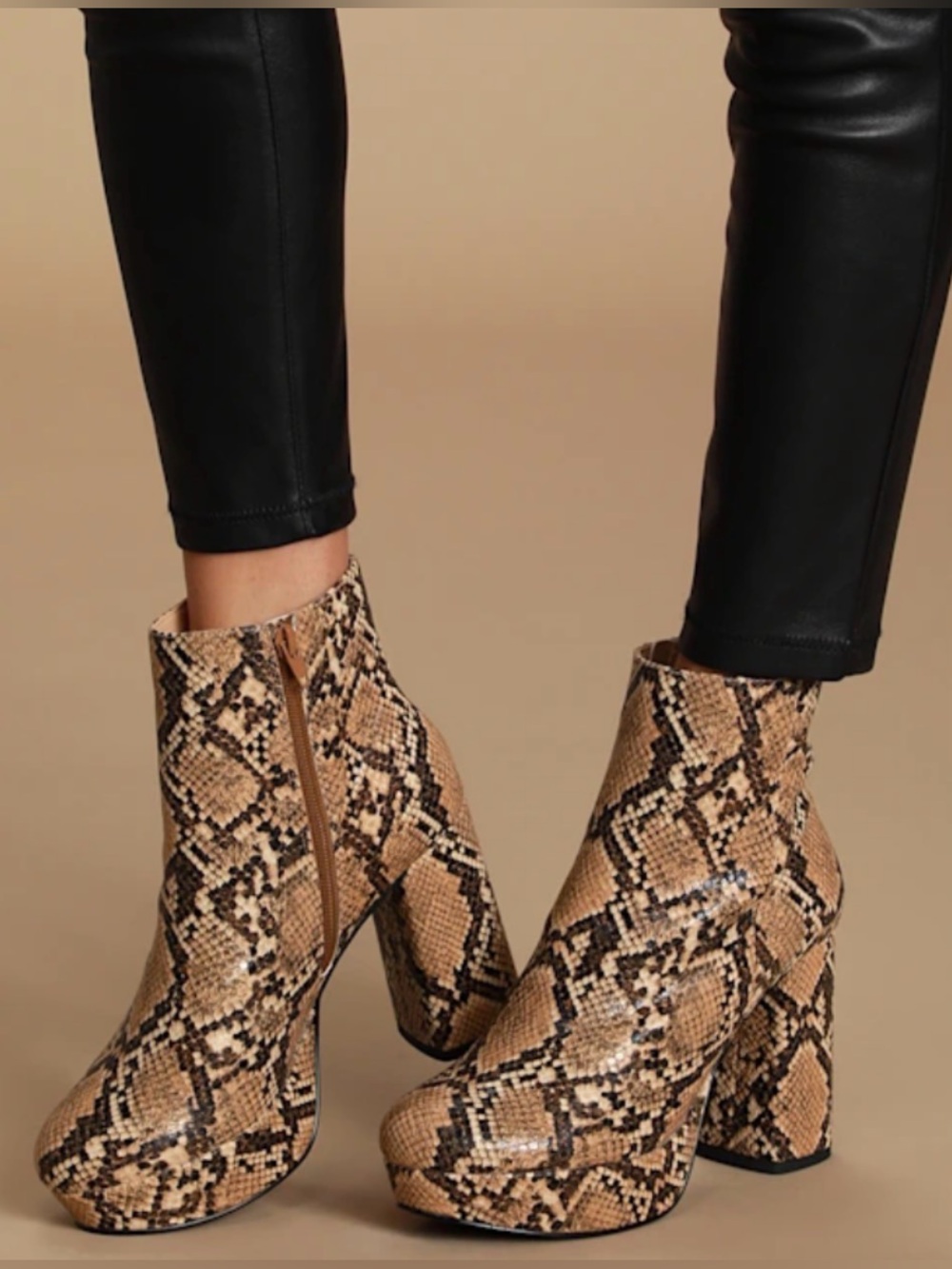 Steve Madden grate platform booties in snake skin reptile print 8